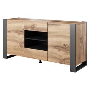 FURNITOP 2 Drawer Combi Chest WOOD oak wotan / antracite