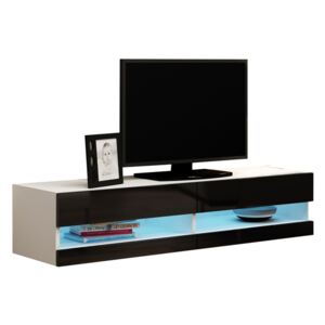 FURNITOP TV Stand VIGO NEW VG12B 140 white / black gloss