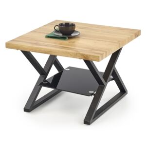 FURNITOP Coffee table XENA SQUARE natural oak / black