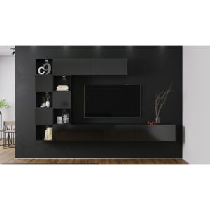 FURNITOP Living Room Furniture ONYX 3 black gloss