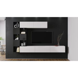 FURNITOP Living Room Furniture ONYX 3 white / black gloss