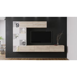 FURNITOP Living Room Furniture ONYX 3 sonoma oak / white gloss
