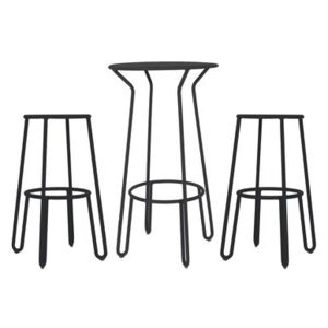 Huggy High table - / + 2 bar stools - H 75cm by Maiori Black