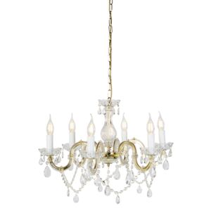 Chandelier transparent with gold 6 lights - Marie Theresa
