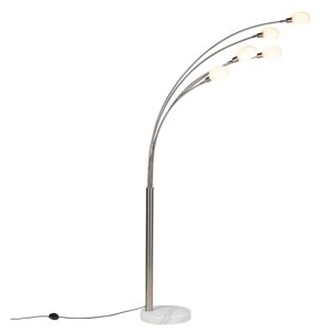 Modern Floor Lamp 5 Steel - Sixties Marble