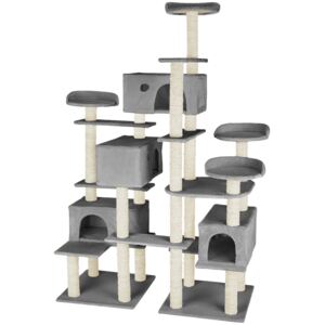 Tectake 403920 cat tree entissar, adventure towers for cats with scratching posts - grey