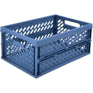 Folding basket / box 34 x 24 x 16,8 cm blue PLAST TEAM