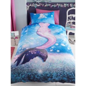 Mermaid Wave Single Duvet Cover and Pillowcase Set