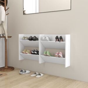 VidaXL Wall Shoe Cabinets 2 pcs White 60x18x60 cm Chipboard