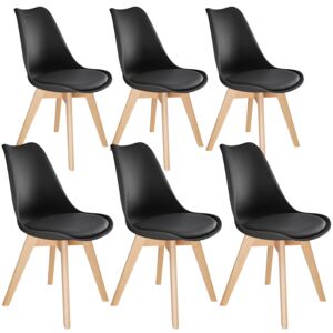 Tectake 403817 6 friederike dining chairs - black