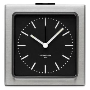 LEFF Amsterdam Block Alarm Clock Stainless Steel - Black