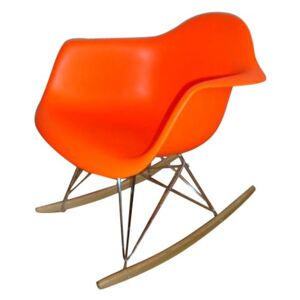 White Eames Style RAR Rocking Chair Orange