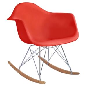 White Eames Style RAR Rocking Chair Red