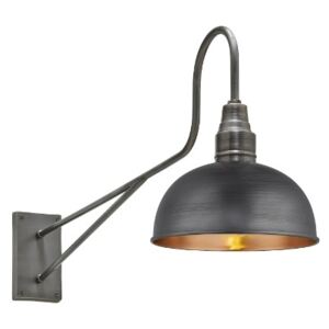 Long Arm Dome Wall Side Light 8" Pewter & Copper