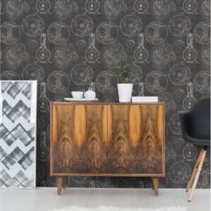 Horlogerie Anthracite Wallpaper by Mind The Gap