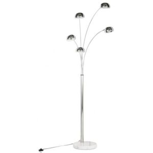 Chrome Flower Style Tall Modern 5 Light Lamp