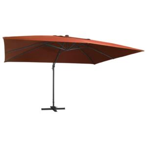 VidaXL Cantilever Umbrella with LED Lights Terracotta 400x300 cm