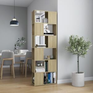 Book Cabinet Room Divider Sonoma Oak 60x24x186 cm Chipboard