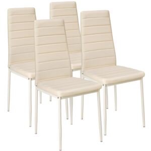 Tectake 401847 4 dining chairs synthetic leather - beige