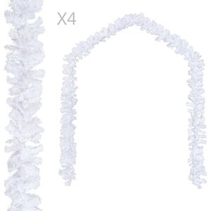 VidaXL Christmas Garlands 4 pcs White 270 cm PVC