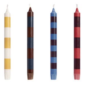 Stripe Long candle - / Set of 4 by Hay Multicoloured