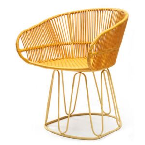 Circo Dining Armchair - / Hand-woven PVC threads by ames Yellow