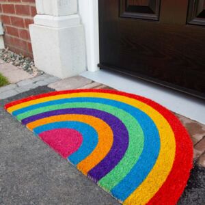 Rainbow Half Moon Coir Outdoor Entrance Doormat