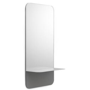 Horizon Vertical Wall mirror - Shelf by Normann Copenhagen Grey