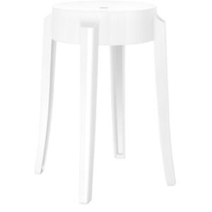 Charles Ghost Stackable stool - H 46 cm by Kartell White