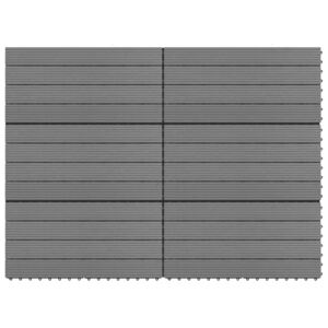 VidaXL Decking Tiles 6 pcs WPC 60x30 cm 1.08 m² Black
