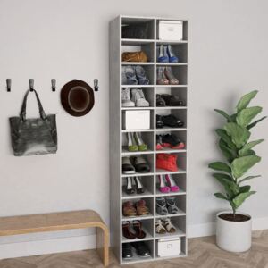 VidaXL Shoe Cabinet Concrete Grey 54x34x183 cm Chipboard