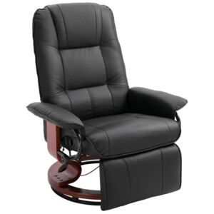 HOMCOM Recliner Chair, PU Leather, 78Wx87Dx100H cm-Black