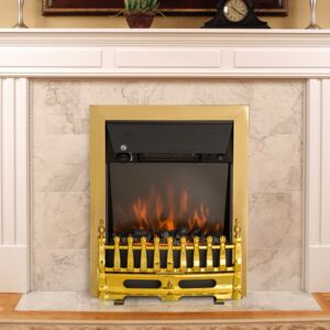 HOMCOM LED Flame Electric Fire Place-Golden