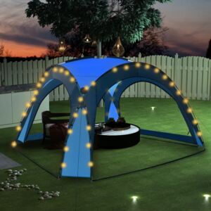 VidaXL Party Tent with LED and 4 Sidewalls 3.6x3.6x2.3 m Blue