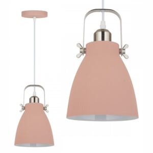 Single Drop Metal Ceiling Pendant Light, Pink/Silver