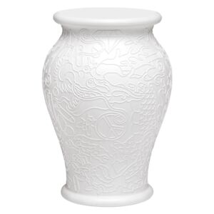 MING STOOL AND SIDETABLE - White