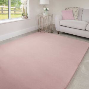 Super Soft Blush Pink Faux Fur Area Rug | Bugsy