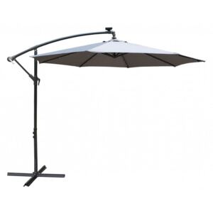 Apollo Banana Cantilever Parasol with Built in LED Lights - Grey Colou
