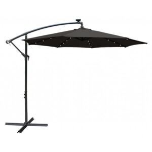 Apollo Banana Cantilever Parasol with Built in LED Lights - Black Colo