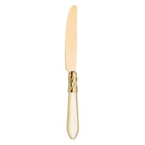 ALADDIN GOLD-PLATED 24KT 6 DESSERT & FRUIT SMALL KNIVES - Ivory