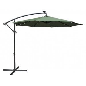 Apollo Banana Cantilever Parasol with Built in LED Lights - Green Colo