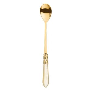 ALADDIN GOLD-PLATED 24KT 6 LONG DRINK SPOONS - Ivory