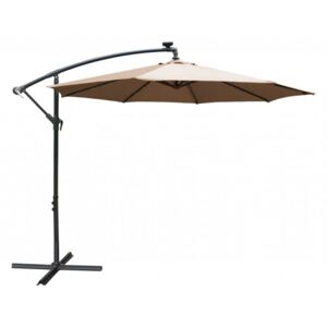 Apollo Banana Cantilever Parasol with Built in LED Lights - Beige Colo