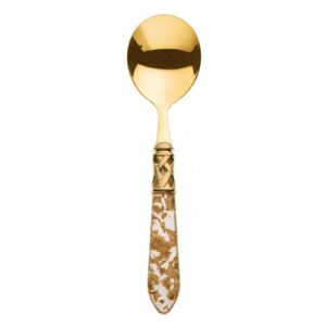 ALADDIN GOLD-PLATED 24KT 6 SOUP SPOONS - Gold