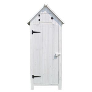 Outdoor Bideford Garden Wooden Storage Cabinet Tool Shed Colour: White