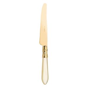 ALADDIN GOLD-PLATED 24KT 6 TABLE KNIVES - Ivory