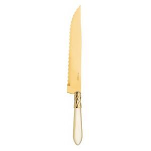 ALADDIN GOLD-PLATED 24KT ROAST CARVING KNIFE - Ivory