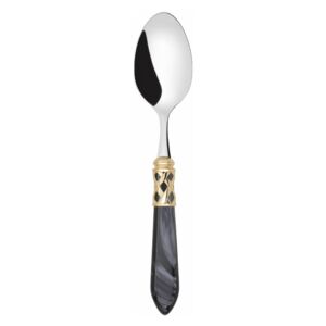 ALADDIN GOLD-PLATED RING 6 COFFEE & TEA SPOONS - Black
