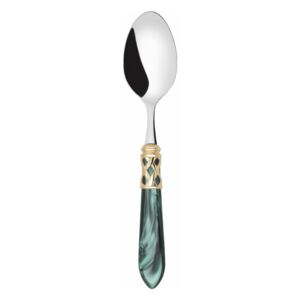 ALADDIN GOLD-PLATED RING 6 COFFEE & TEA SPOONS - Green