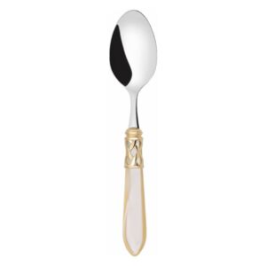 ALADDIN GOLD-PLATED RING 6 COFFEE & TEA SPOONS - Ivory